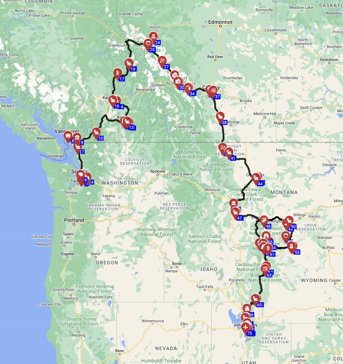 how to plan a motorhome trip in the USA Seattle RV route planner